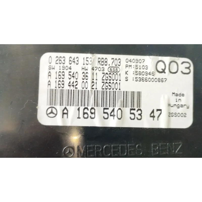 QUADRO STRUMENTI COMPL. MERCEDES-BENZ CLASSE A (W/C169) (07/04-04/13 150/160 BER. 3P/B/1497CC