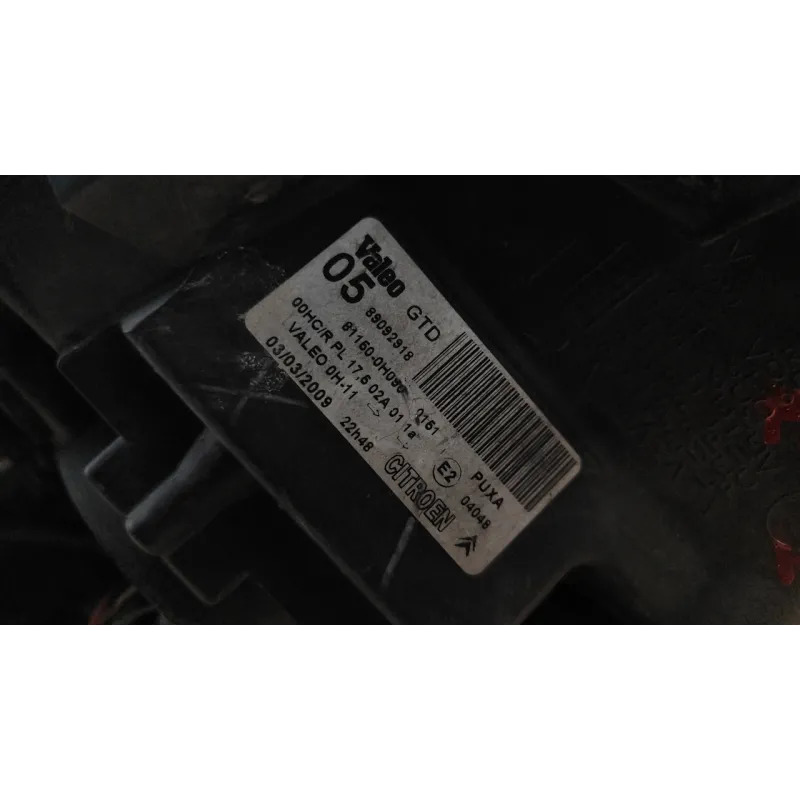 PROIETTORE DX. CITROEN C1 (05/05-04/14) 1.0 BER 5P/B/998CC