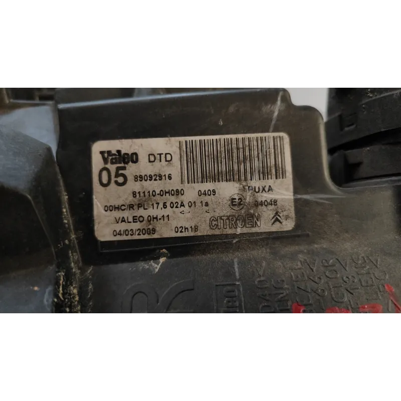 PROIETTORE SX. CITROEN C1 (05/05-04/14) 1.0 BER 5P/B/998CC