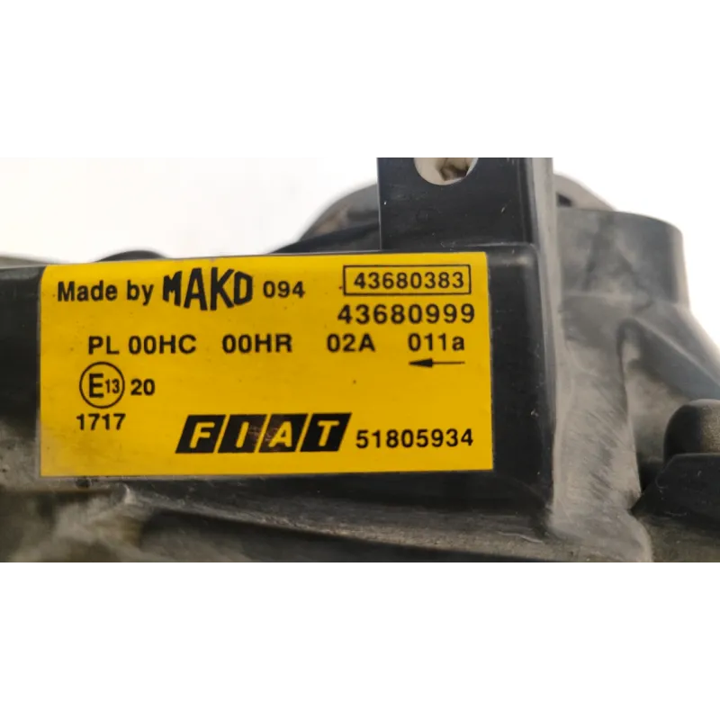 PROIETTORE DX. FIAT DOBLO (3C) (07/05-12/11) 1.3 MJT 16V ACTIVE MNV 4P/D/1248CC