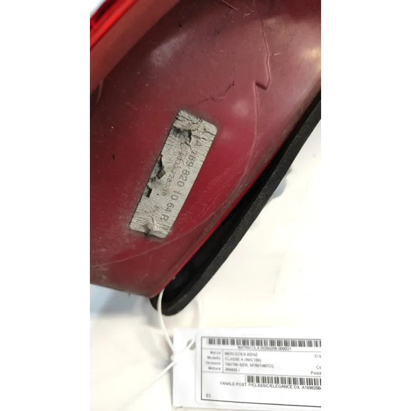 FANALE POST. P/CLASSIC/ELEGANCE DX. MERCEDES-BENZ CLASSE A (W/C169) (07/04-04/13 150/160 BER. 5P/B/1497CC