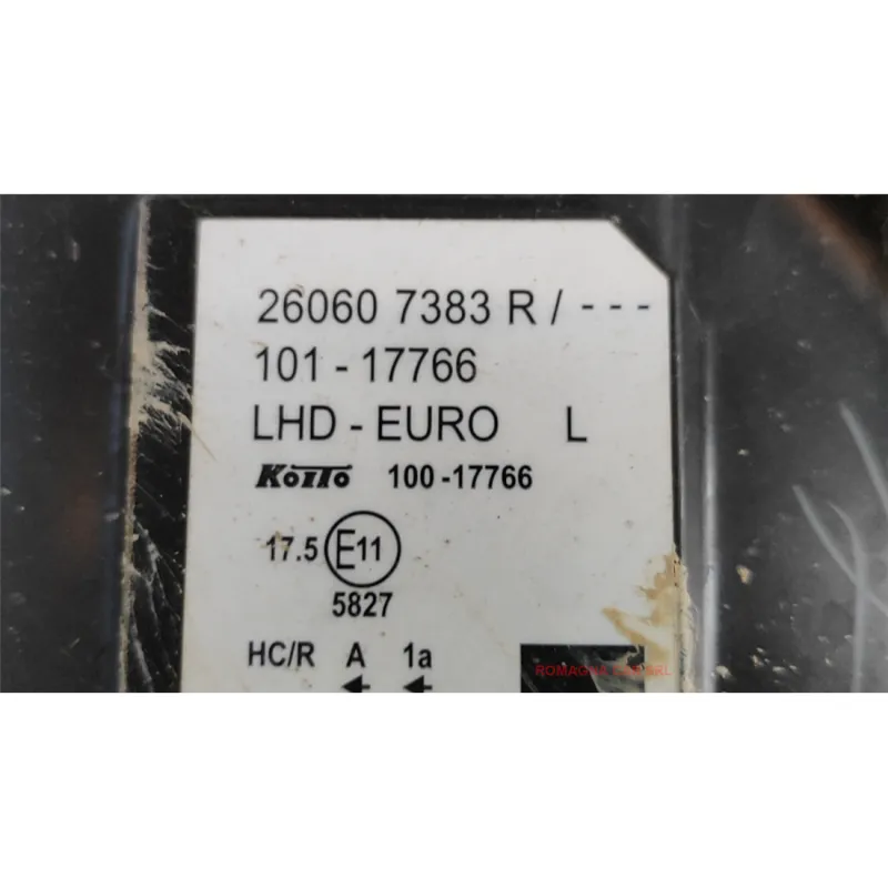 PROIETTORE EPR0J1 SX. RENAULT KANGOO FURGONE (04/13-) 1.5 DCI (55KW) FAP FRG 4P/D/1461CC