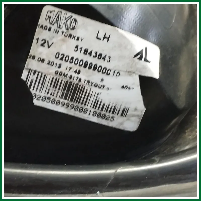 FANALE POSTERIORE SINISTRO FIAT PANDA ANNO 2013 VER 1.2 B/GPL KW 51 COD MOT 169A4000