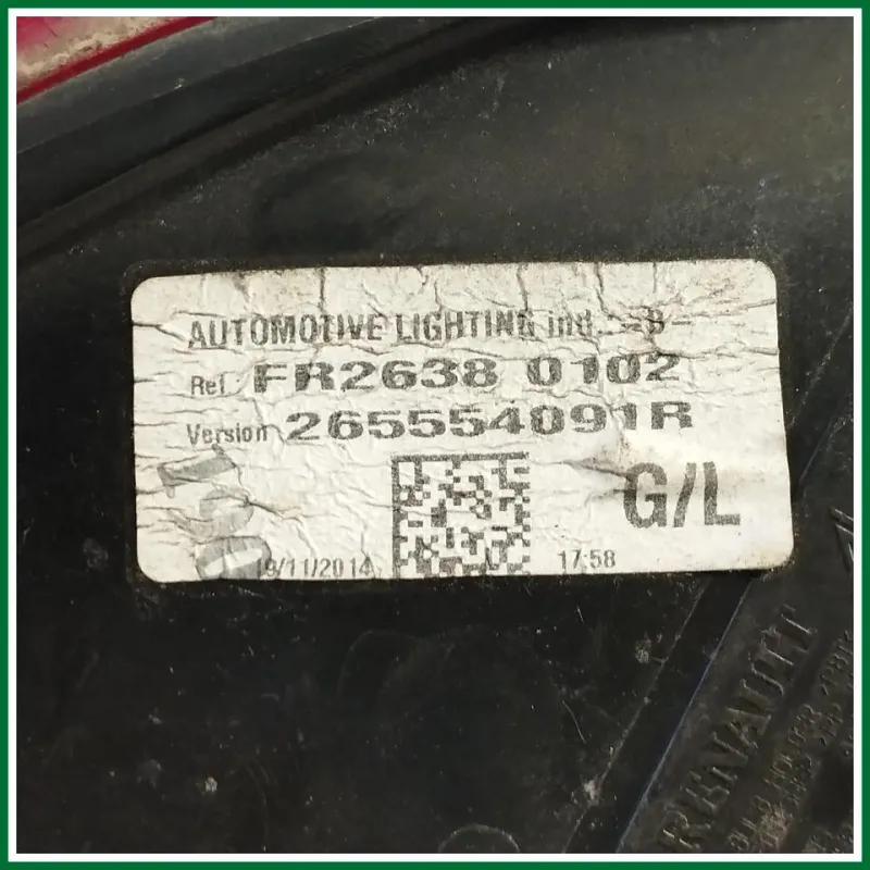 FANALE POSTERIORE ESTERNO SINISTRO RENAULT CLIO ANNO 2015 VER 1.5 DIESEL KW 55 COD MOT K9K9C6