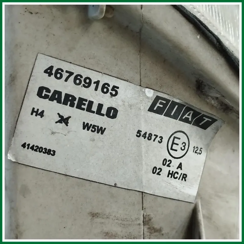 PROIETTORE ANTERIORE DX FIAT SEICENTO ANNO (2002) ATTACCHI INTEGRI C/ FRECCIA LATERALE