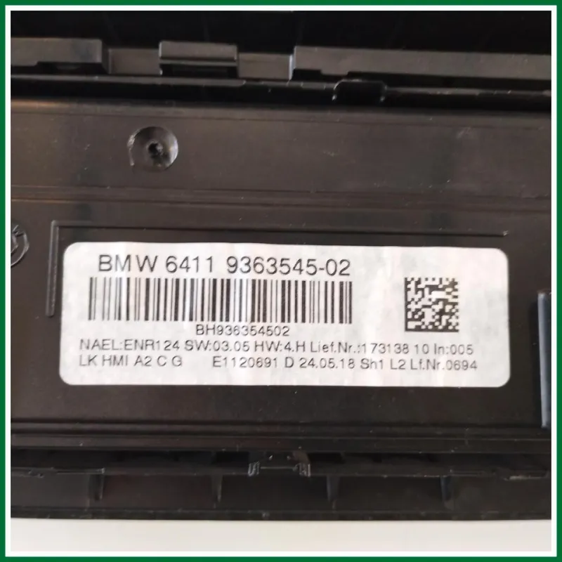 PULSANTIERA CLIMA BMW SERIE 1 F20 118D VER 2.0 DIESEL KW110 COD MOT B47D20A
