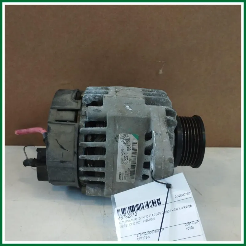 ALTERNATORE DENSO FIAT STILO 2007 VER 1.9 KW88 DIESEL COD MOT 192A8000