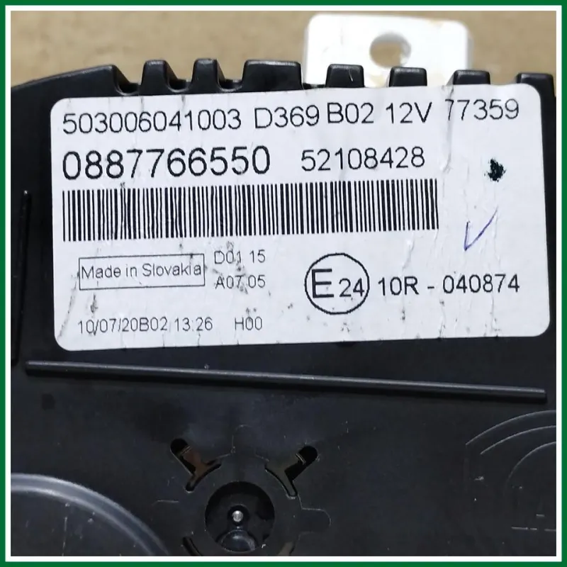 QUADRO CONTACHILOMETRI FIAT PANDA CROSS ANNO 2020 VERS 1.0 51,50 HYBRID COD MOTORE 46341162 ALUNI LIEVI SEGNI