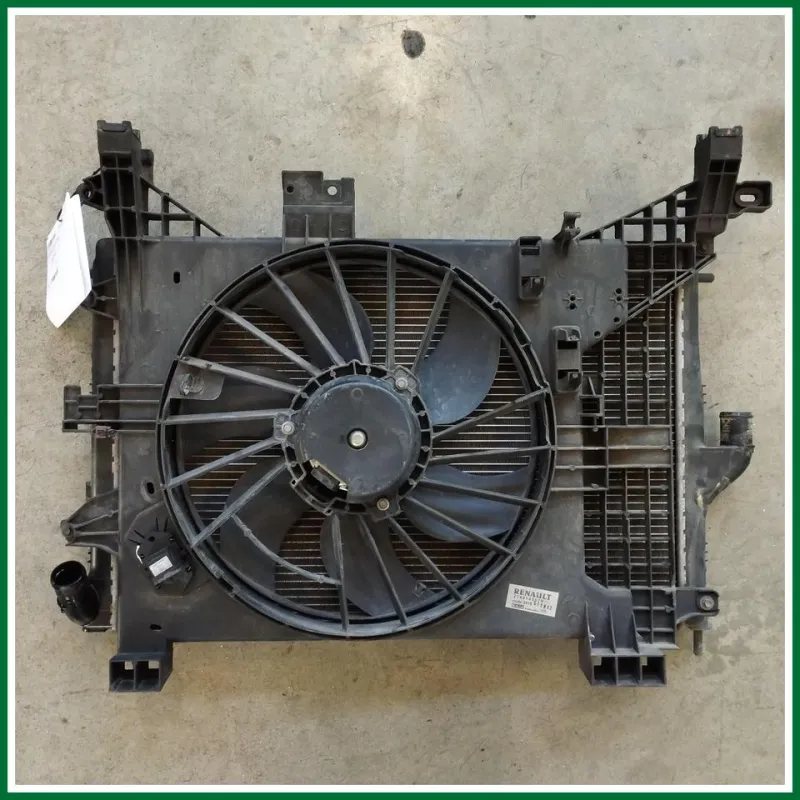 KIT RADIATORE ELETTROVENTOLA C/RADIATORE RISCALDAMENTO DACIA DUSTER 2013 1.6 77 KW B/GPL COD MOTORE K4MH6 ALCUNI SEGNI