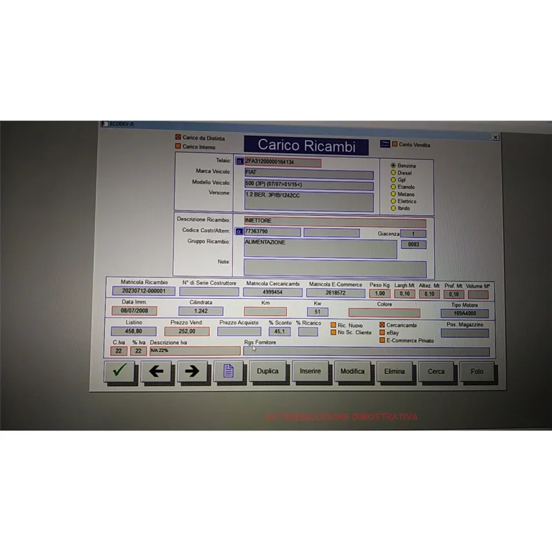 FANALE POST. SX. FIAT MULTIPLA (1F) (06/98-05/02) 105 JTD ELX MNV 5P/D/1910CC