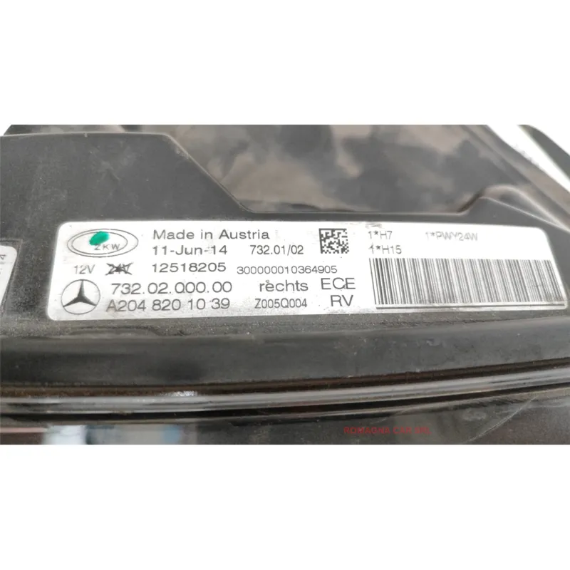 PROIETTORE DX. MERCEDES-BENZ CLASSE GLK (X204) (07/08-) 200 CDI BLUEEFFICIENCY SUV 5P/D/2143CC