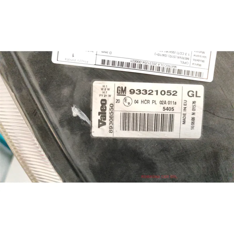 PROIETTORE SX. OPEL MERIVA (S10) (04/10-) 1.3 CDTI (55KW) MNV 5P/D/1248CC